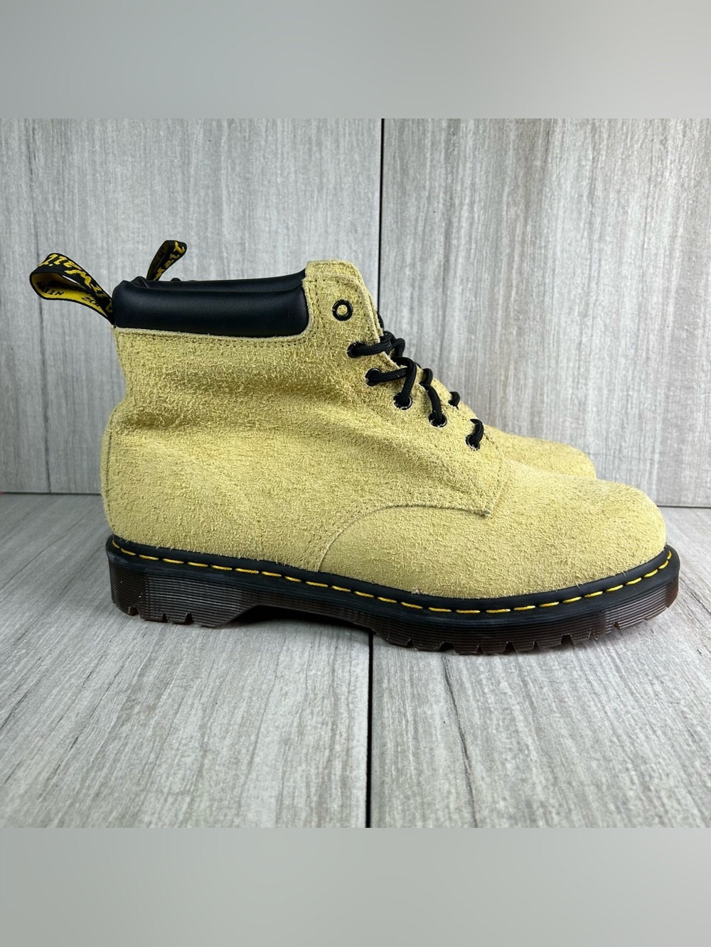 NEW Dr. Martens Docs 939 Ben Yellow Suede Lace-Up Combat Boots Men’s Size 12 - Picture 3 of 10